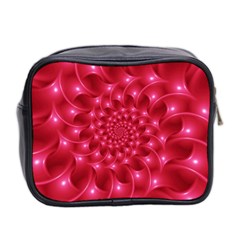 Glossy Rose Pink Spiral Fractal  Mini Toiletries Bag (Two Sides) from ArtsNow.com Back