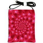 Glossy Rose Pink Spiral Fractal  Shoulder Sling Bag