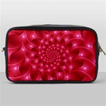 Glossy Rose Pink Spiral Fractal  Toiletries Bag (One Side)