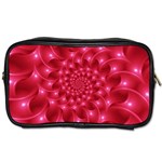 Glossy Rose Pink Spiral Fractal  Toiletries Bag (Two Sides)