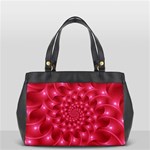 Glossy Rose Pink Spiral Fractal  Oversize Office Handbag