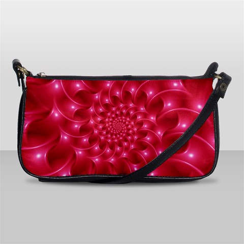 Glossy Rose Pink Spiral Fractal  Shoulder Clutch Bag from ArtsNow.com Front