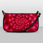 Glossy Rose Pink Spiral Fractal  Shoulder Clutch Bag