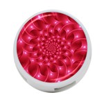 Glossy Rose Pink Spiral Fractal  4-Port USB Hub (One Side)