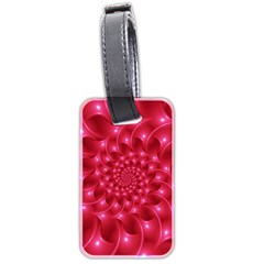 Glossy Rose Pink Spiral Fractal  Luggage Tag (two sides) from ArtsNow.com Front