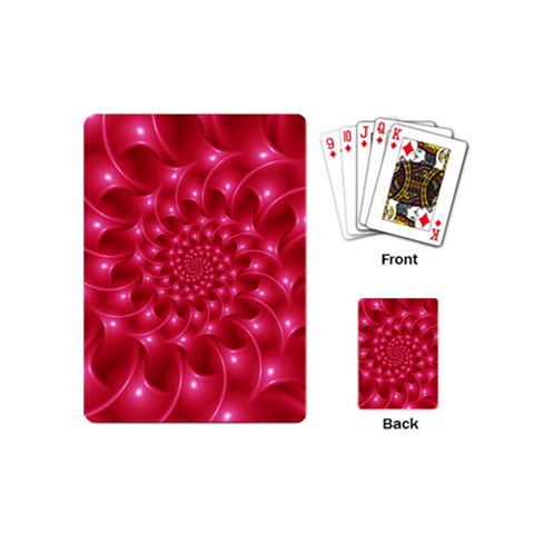 Glossy Rose Pink Spiral Fractal  Playing Cards (Mini) from ArtsNow.com Back