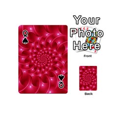 Queen Glossy Rose Pink Spiral Fractal  Playing Cards 54 (Mini) from ArtsNow.com Front - SpadeQ