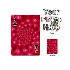 Glossy Rose Pink Spiral Fractal  Playing Cards 54 (Mini) from ArtsNow.com Front - Club4