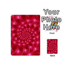 Glossy Rose Pink Spiral Fractal  Playing Cards 54 (Mini) from ArtsNow.com Back