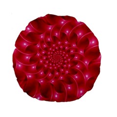 Glossy Rose Pink Spiral Fractal  Standard 15  Premium Round Cushion  from ArtsNow.com Front