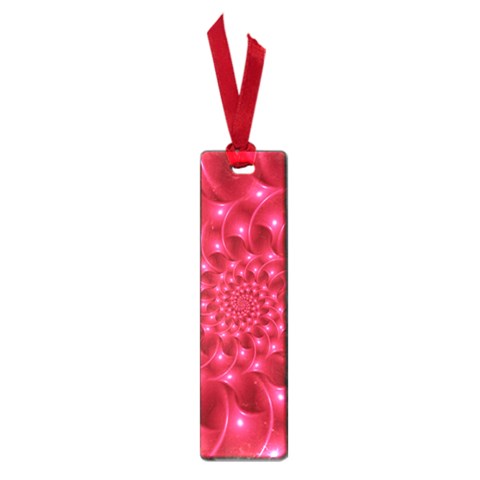 Glossy Rose Pink Spiral Fractal  Small Book Mark from ArtsNow.com Front