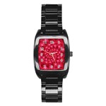 Glossy Rose Pink Spiral Fractal  Stainless Steel Barrel Watch