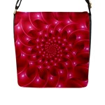 Glossy Rose Pink Spiral Fractal  Flap Closure Messenger Bag (L)