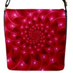 Glossy Rose Pink Spiral Fractal  Flap Closure Messenger Bag (S)