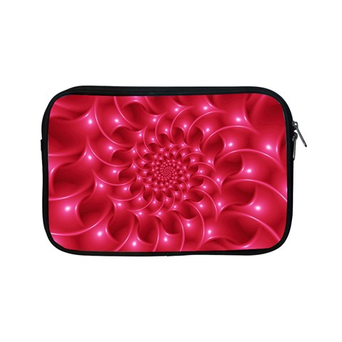 Glossy Rose Pink Spiral Fractal  Apple iPad Mini Zipper Case from ArtsNow.com Front