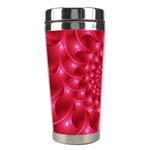 Glossy Rose Pink Spiral Fractal  Stainless Steel Travel Tumbler