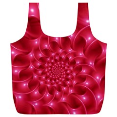 Glossy Rose Pink Spiral Fractal  Full Print Recycle Bag (XL) from ArtsNow.com Front