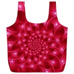 Glossy Rose Pink Spiral Fractal  Full Print Recycle Bag (XL)