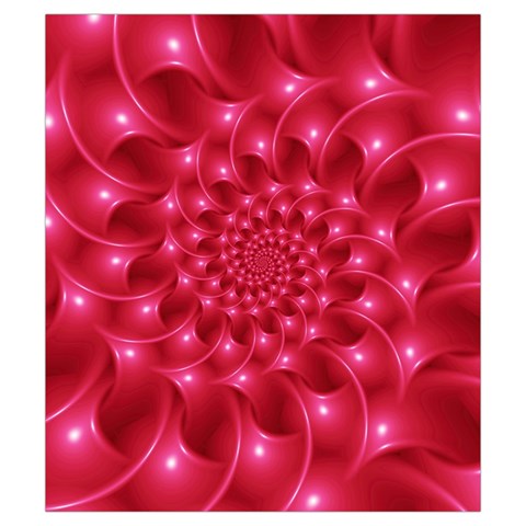 Glossy Rose Pink Spiral Fractal  Drawstring Pouch (Small) from ArtsNow.com Back