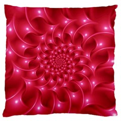 Glossy Rose Pink Spiral Fractal  Standard Flano Cushion Case (Two Sides) from ArtsNow.com Back