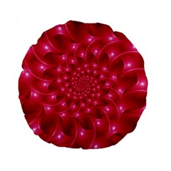 Glossy Rose Pink Spiral Fractal  Standard 15  Premium Flano Round Cushion  from ArtsNow.com Front