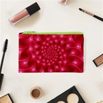 Glossy Rose Pink Spiral Fractal  Cosmetic Bag (XS)