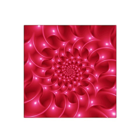 Glossy Rose Pink Spiral Fractal  Satin Bandana Scarf from ArtsNow.com Front