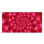 Glossy Rose Pink Spiral Fractal  Satin Shawl