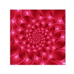 Glossy Rose Pink Spiral Fractal  Small Satin Scarf (Square)