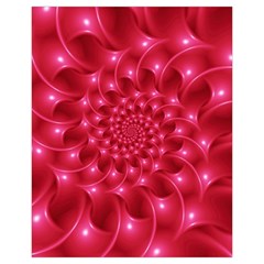 Glossy Rose Pink Spiral Fractal  Drawstring Pouch (XL) from ArtsNow.com Front