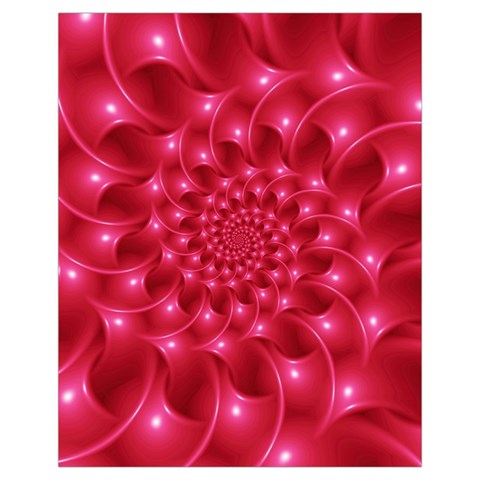 Glossy Rose Pink Spiral Fractal  Drawstring Pouch (XL) from ArtsNow.com Back