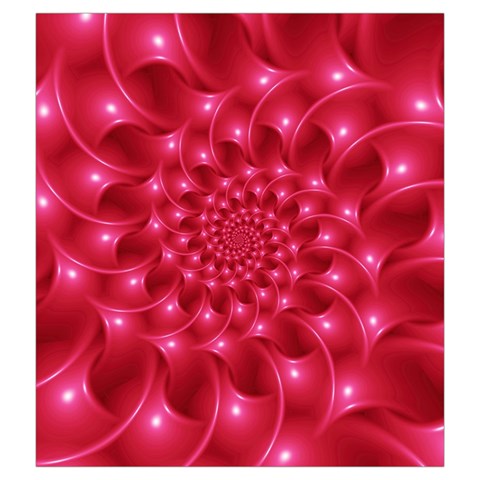 Glossy Rose Pink Spiral Fractal  Drawstring Pouch (XXL) from ArtsNow.com Front