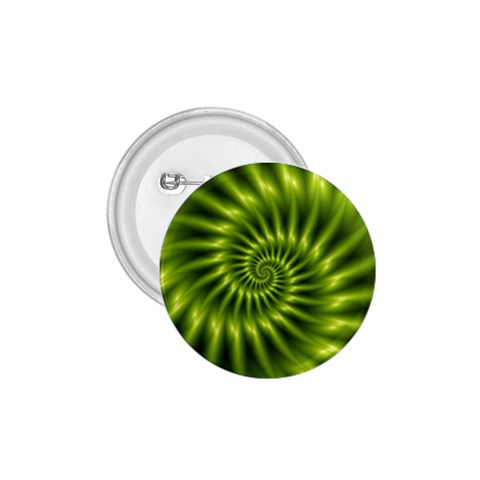 Glossy Lime Green Spiral Fractal  1.75  Button from ArtsNow.com Front