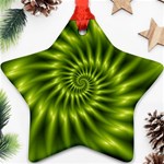 Glossy Lime Green Spiral Fractal  Ornament (Star)