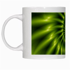 Glossy Lime Green Spiral Fractal  White Mug from ArtsNow.com Left