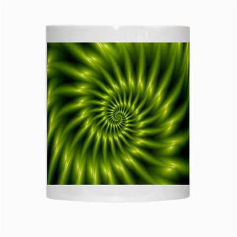 Glossy Lime Green Spiral Fractal  White Mug from ArtsNow.com Center