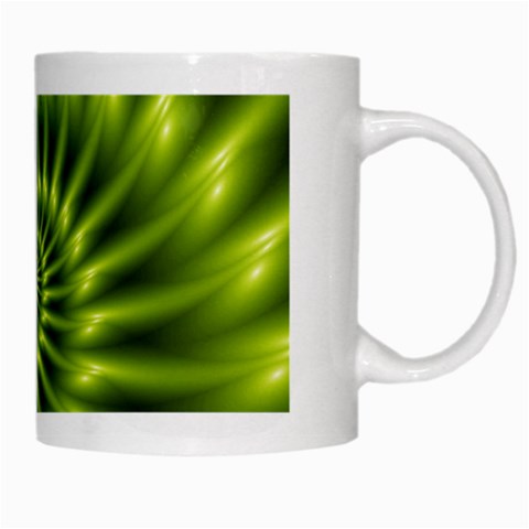 Glossy Lime Green Spiral Fractal  White Mug from ArtsNow.com Right