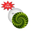 Glossy Lime Green Spiral Fractal  1.75  Button (10 pack) 