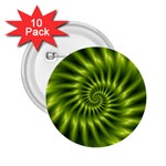 Glossy Lime Green Spiral Fractal  2.25  Button (10 pack)