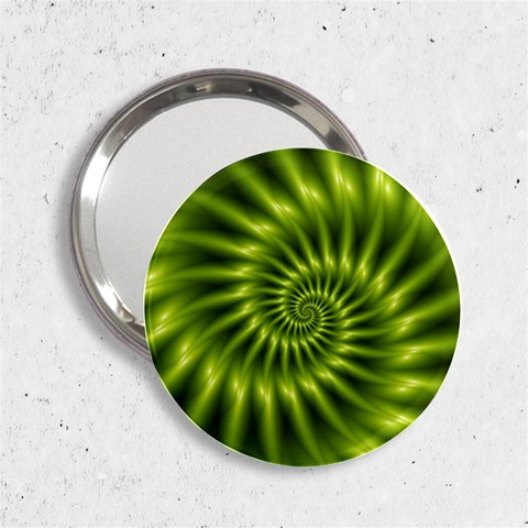 Glossy Lime Green Spiral Fractal  2.25  Handbag Mirror from ArtsNow.com Front