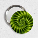 Glossy Lime Green Spiral Fractal  2.25  Handbag Mirror