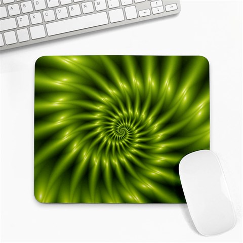 Glossy Lime Green Spiral Fractal  Large Mousepad from ArtsNow.com Front