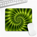 Glossy Lime Green Spiral Fractal  Large Mousepad