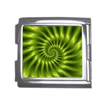 Glossy Lime Green Spiral Fractal  Mega Link Italian Charm (18mm)