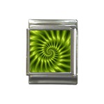 Glossy Lime Green Spiral Fractal  Italian Charm (13mm)