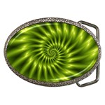 Glossy Lime Green Spiral Fractal  Belt Buckle