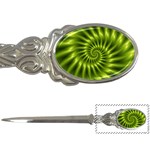 Glossy Lime Green Spiral Fractal  Letter Opener