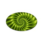 Glossy Lime Green Spiral Fractal  Sticker (Oval)