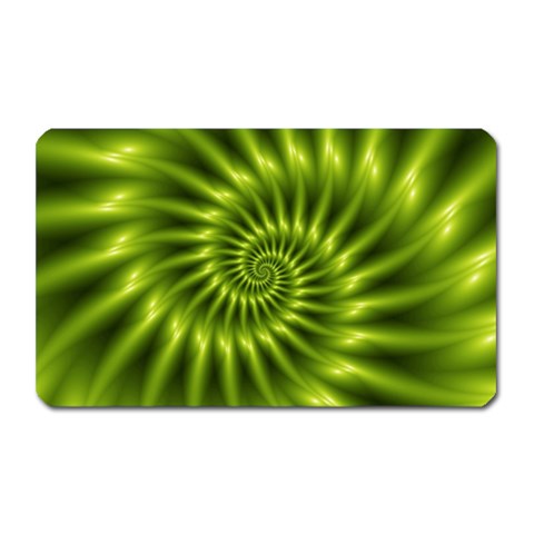 Glossy Lime Green Spiral Fractal  Magnet (Rectangular) from ArtsNow.com Front