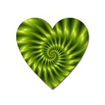 Glossy Lime Green Spiral Fractal  Magnet (Heart)